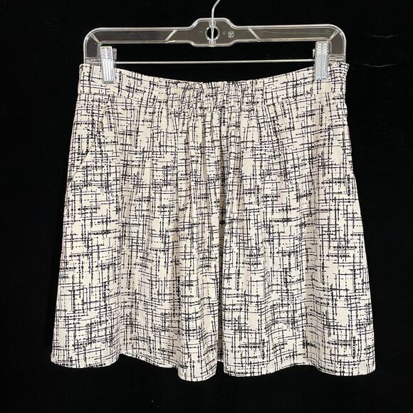 Armani Exchange Printed Mini Skirt Black Beige Pockets A-line 6 - Picture 1 of 5